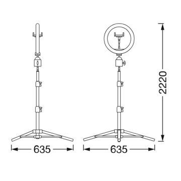 Ledvance - Dimmbare LED-Stehleuchte mit Gestell und Halterung für Vlogging LED/6W/USB 3000/4000/6500K