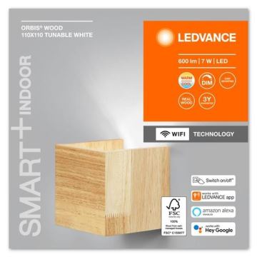 Ledvance - Dimmbare LED-Wandleuchte SMART+ WOOD LED/7W/230V 3000-6500K Wi-Fi