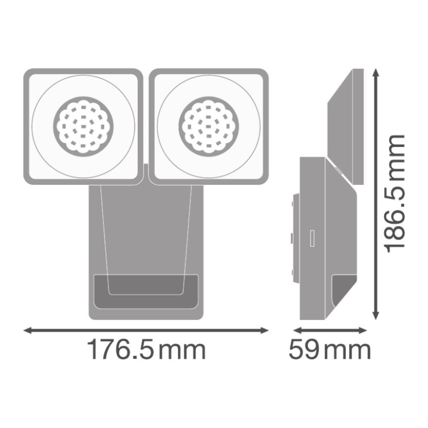 Ledvance - LED-Wandleuchte für den Außenbereich mit Sensor SPOT 2xLED/8W/230V IP55