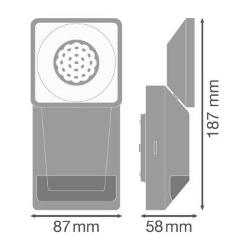 Ledvance - LED-Wandleuchte für den Außenbereich mit Sensor SPOT LED/8W/230V IP55 weiß