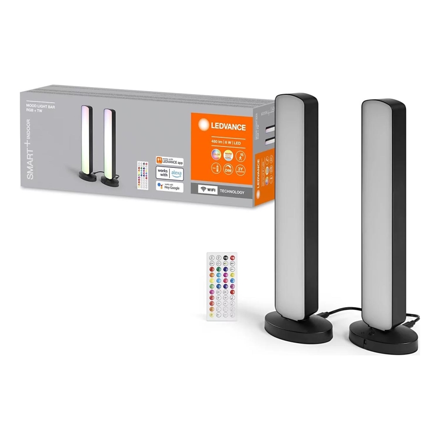 Ledvance - SET 2x Dimmbare LED-RGBW-Tischleuchte MOOD LIGHT LED/4W/230V Wi-Fi + Fernbedienung