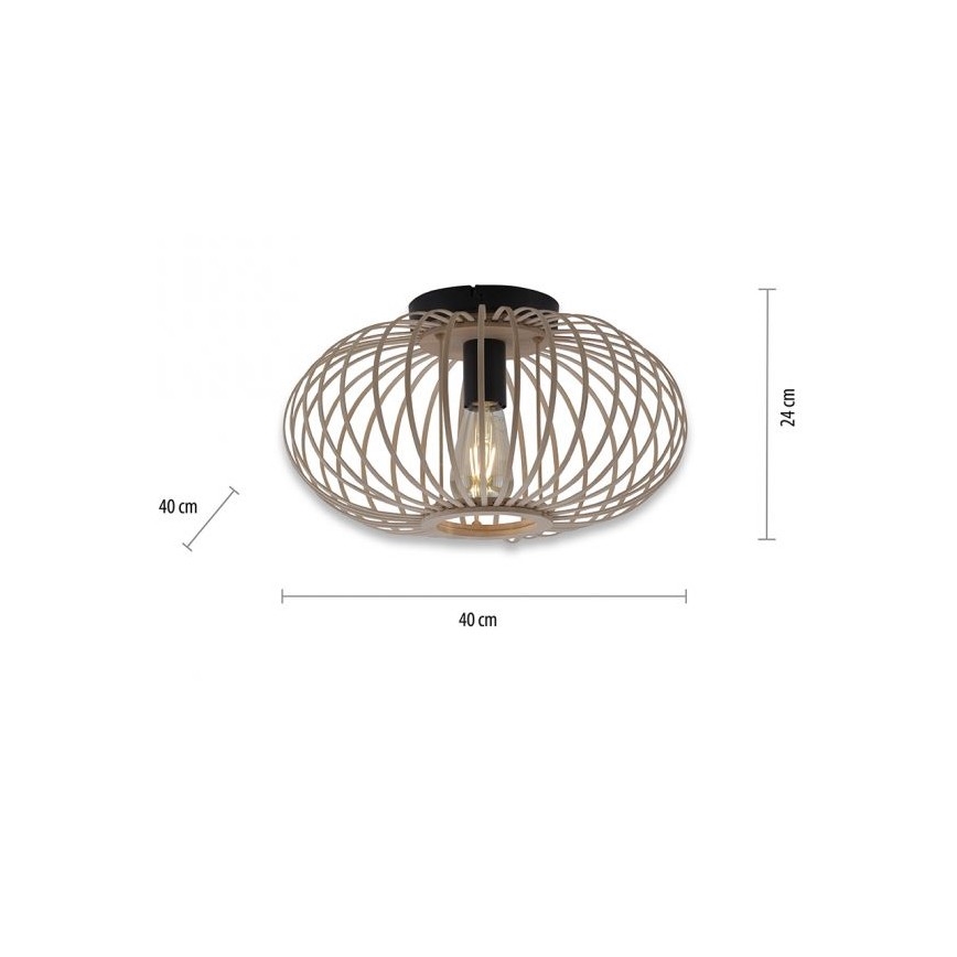 Leuchten Direkt 11410-79 - Aufbauleuchte RACOON 1xE27/40W/230V d 40 cm Bambus