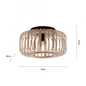 Leuchten Direkt 11412-79 - Aufbauleuchte RACOON 1xE27/40W/230V d 40 cm Bambus