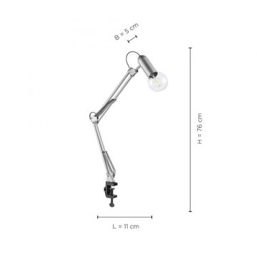 Leuchten Direkt 14773-55 - Tischlampe mit Klemme TURN ME 1xE27/60W/230V