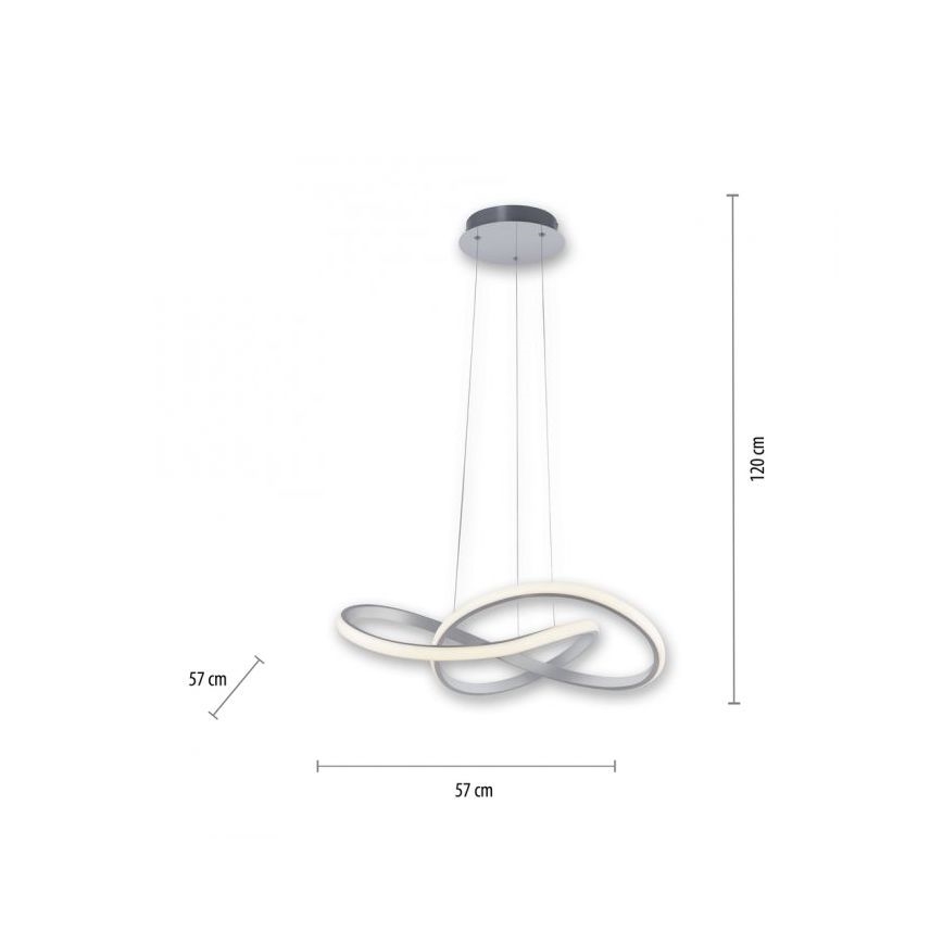 Leuchten Direkt 15402-95 - LED Dimmbarer Kronleuchter an Schnur MARIA LED/25W/230V mattchrom