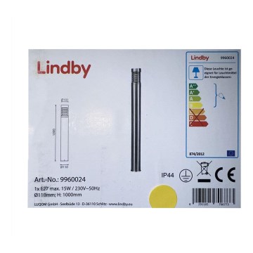 Lindby - Außenleuchte ENJA 1xE27/15W/230V IP44