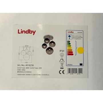 Lindby - Hängeleuchte an Stange ROBYN 2xE27/40W/230V + 2xE27/25W/230V