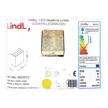 Lindby - LED-Wandleuchte QUENTIN LED/5W/230V