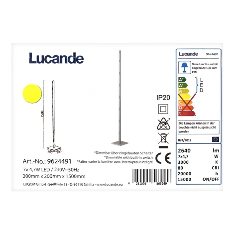 Lucande - Dimmbare LED-Stehlampe MARGEAU 7xLED/4,7W/230V