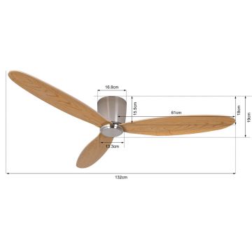 Lucci air 210519 - Deckenventilator AIRFUSION RADAR Chrom/Holz + Fernbedienung