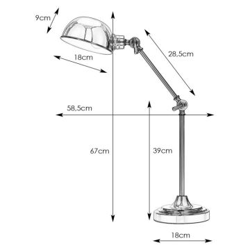 Markslöjd 108583 - Tischlampe PORTLAND 1xE27/40W/230V glänzendes Chrom