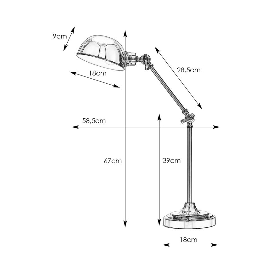 Markslöjd 108583 - Tischlampe PORTLAND 1xE27/40W/230V glänzendes Chrom