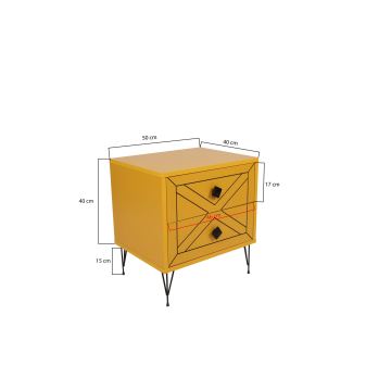 Nachttisch LUNA 55x50 cm gelb