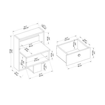 Nachttisch SNEKER 60x48,6 cm beige/braun