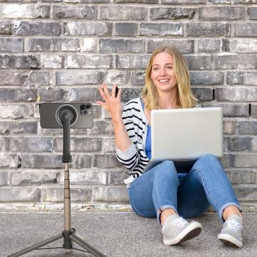 Magnetischer faltbarer Selfie-Stick 2-in-1 mit Gestell + Fernbedienung