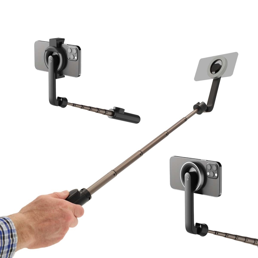 Magnetischer faltbarer Selfie-Stick 2-in-1 mit Gestell + Fernbedienung