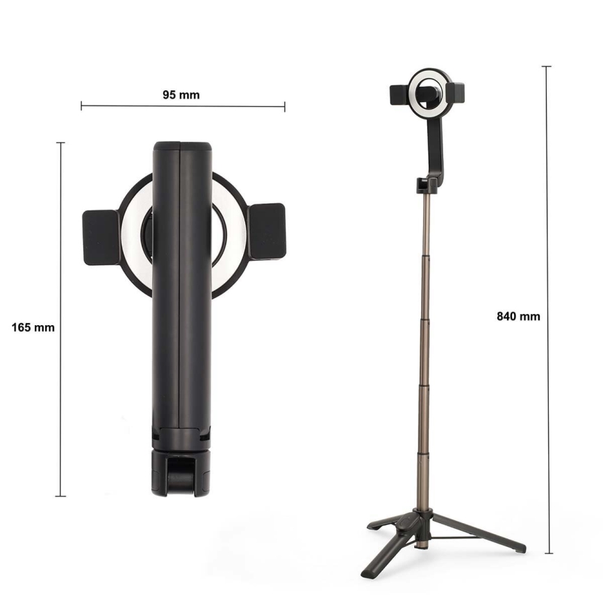 Magnetischer faltbarer Selfie-Stick 2-in-1 mit Gestell + Fernbedienung