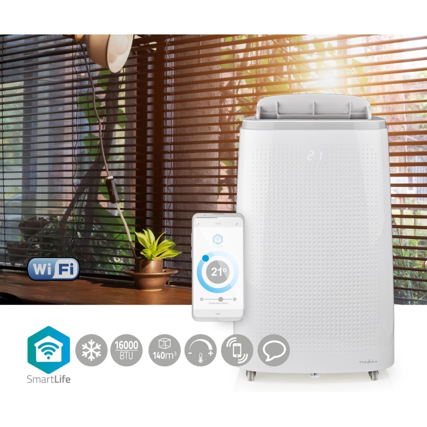 Mobile Smart-Klimaanlage 3in1 mit komplettem Zubehör 1800W/230V 16000 BTU Wi-Fi + Fernbedienung