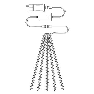 Nedis WIFILXT12W200 - LED Weihnachtsvorhang 200xLED/8 Funktionen 5x7m IP65 WLAN Tuya