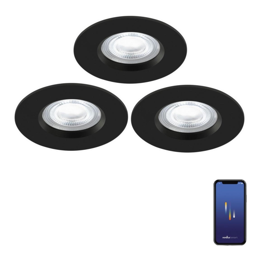 Nordlux - SET 3x Dimmbare LED-RGB-Einbauleuchte für Badezimmer DON SMART LED/4,7W/230V 2200-6500K IP65