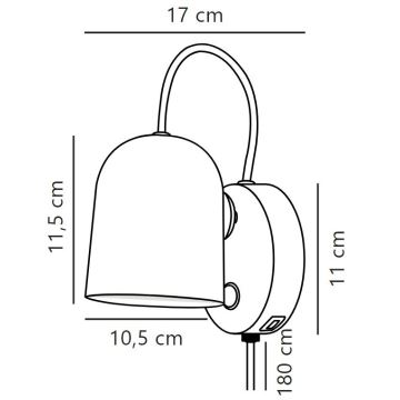 Nordlux - Wandstrahler mit USB port ANGLE 1xGU10/25W/230V weiß