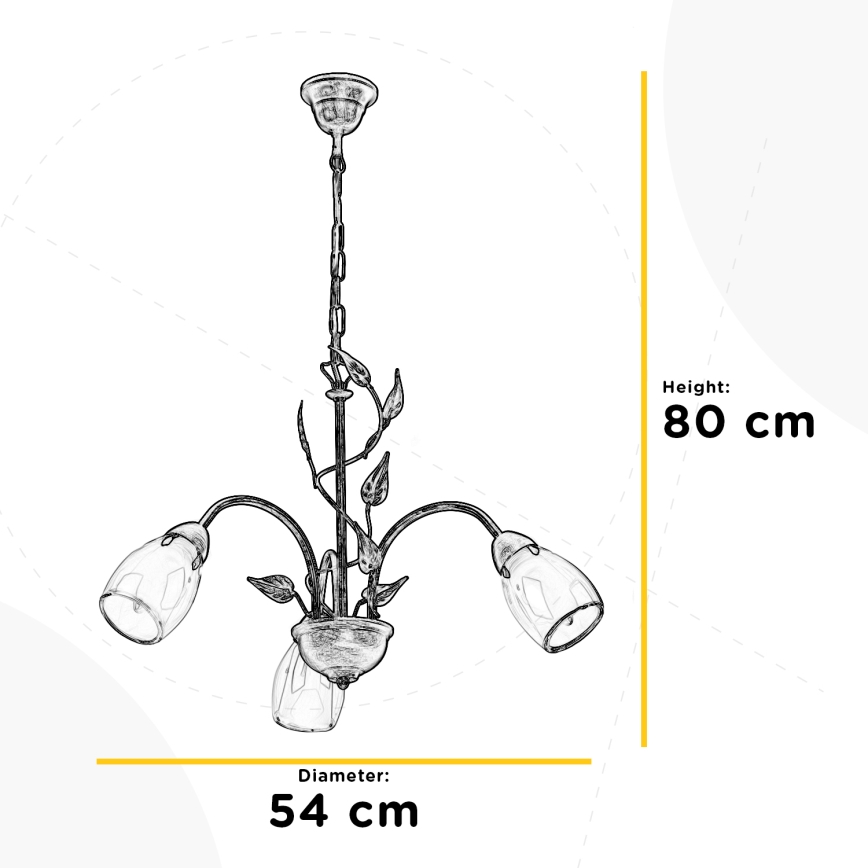 ONLI - Hängeleuchte an Kette LILIANA 3xE14/6W/230V