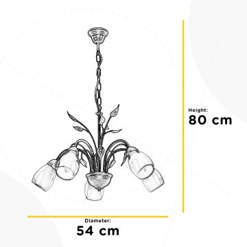 ONLI - Hängeleuchte an Kette LILIANA 5xE14/6W/230V