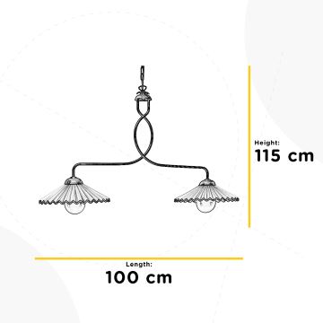 ONLI - Hängeleuchte an Kette ROSINA 2xE27/22W/230V bronzen