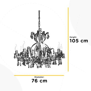 ONLI - Hängeleuchte an Kette TERESA 8xE14/6W/230V bronzen