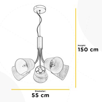 ONLI - Hängeleuchte an Schnur ASIA 5xE14/6W/230V