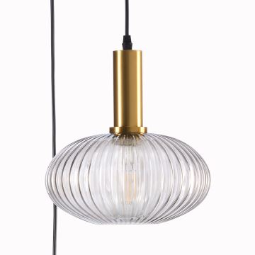 ONLI - Hängeleuchte an Schnur DOROTY 1xE27/22W/230V blau/golden