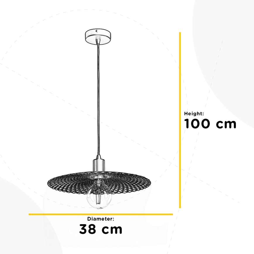 ONLI - Hängeleuchte an Schnur GOLDEN 1xE27/22W/230V golden/schwarz