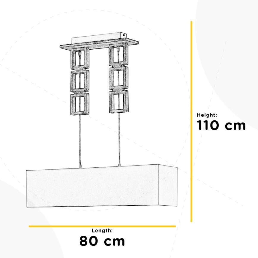 ONLI - Hängeleuchte an Schnur KISAR 2xE27/22W/230V