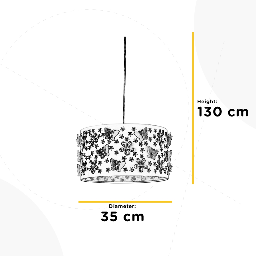 ONLI - Hängeleuchte an Schnur TITILLA 1xE27/22W/230V violett/weiß