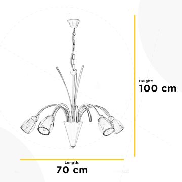 ONLI - Kronleuchter an Kette ANTEA 5xE14/6W/230V