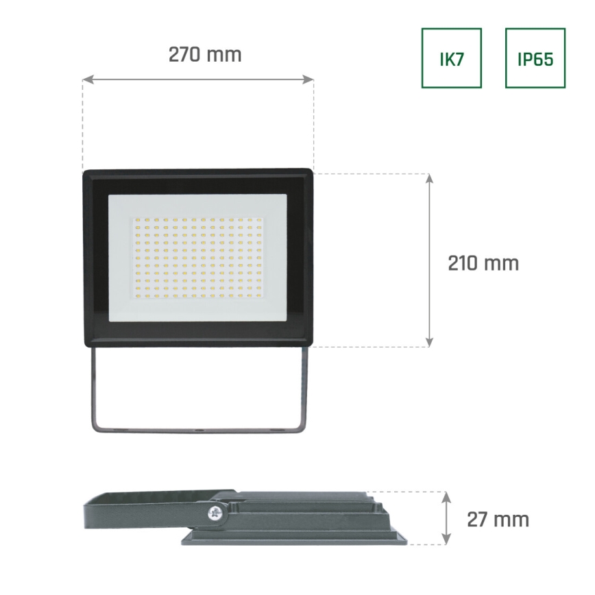 Outdoor-LED-Strahler NOCTIS LUX 3 LED/100W/230V 4000K IP65 schwarz