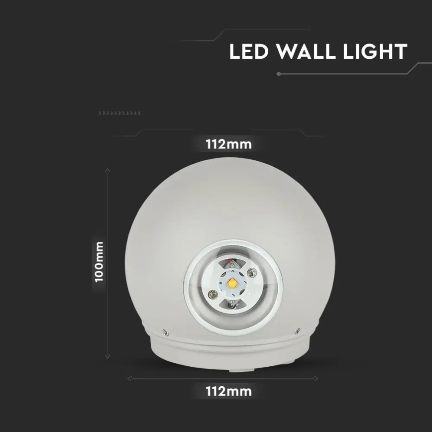 Outdoor-LED-Wandleuchte LED/6W/230V 3000K IP65 grau