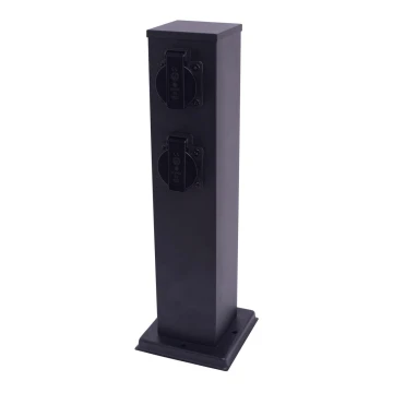 Outdoor-Steckdosensäule 2Z 230V IP44 40 cm schwarz