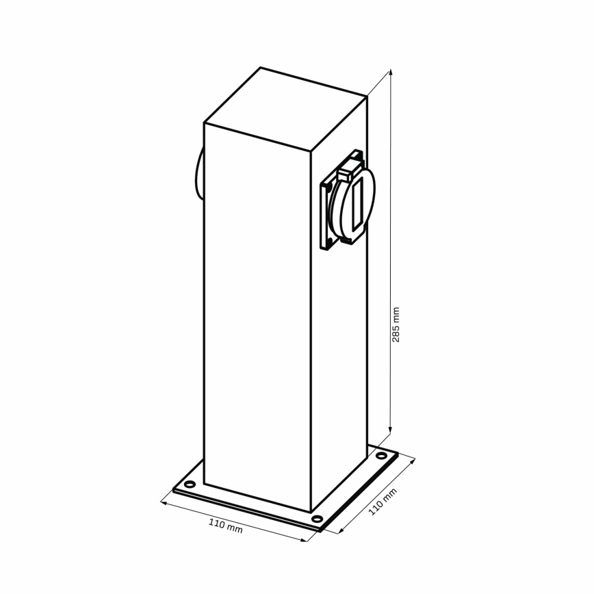 Outdoor-Steckdosensäule 2Z ELEKTRI 230V IP44