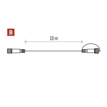 Outdoor-Verlängerungskabel für Kettenverbindungen 10 m IP44