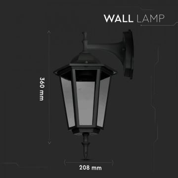 Outdoor-Wandlampe 1xE27/40W/230V IP44 schwarz