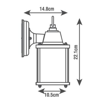 Outdoor-Wandleuchte SANBOI 1xE27/60W/230V IP44