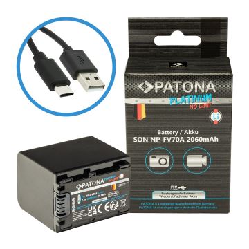 PATONA - Akku Sony NP-FV70A 2060mAh Li-Ion Platinum USB-C Aufladung