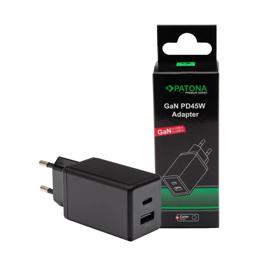 PATONA - Ladeadapter Power Delivery 45W 1xUSB-C/1xUSB-A -PD 3.0