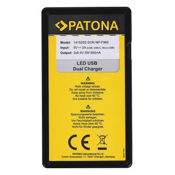 PATONA - Ladegerät Dual Sony NP-F970/F960/F950 USB