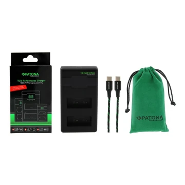 PATONA – Schnellladegerät Dual Fuji NP-W126 + Kabel USB-C 0,6m