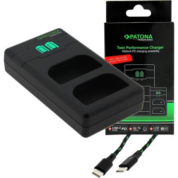 PATONA – Schnellladegerät Dual Olympus BLX-1 + Kabel USB-C 0,6m