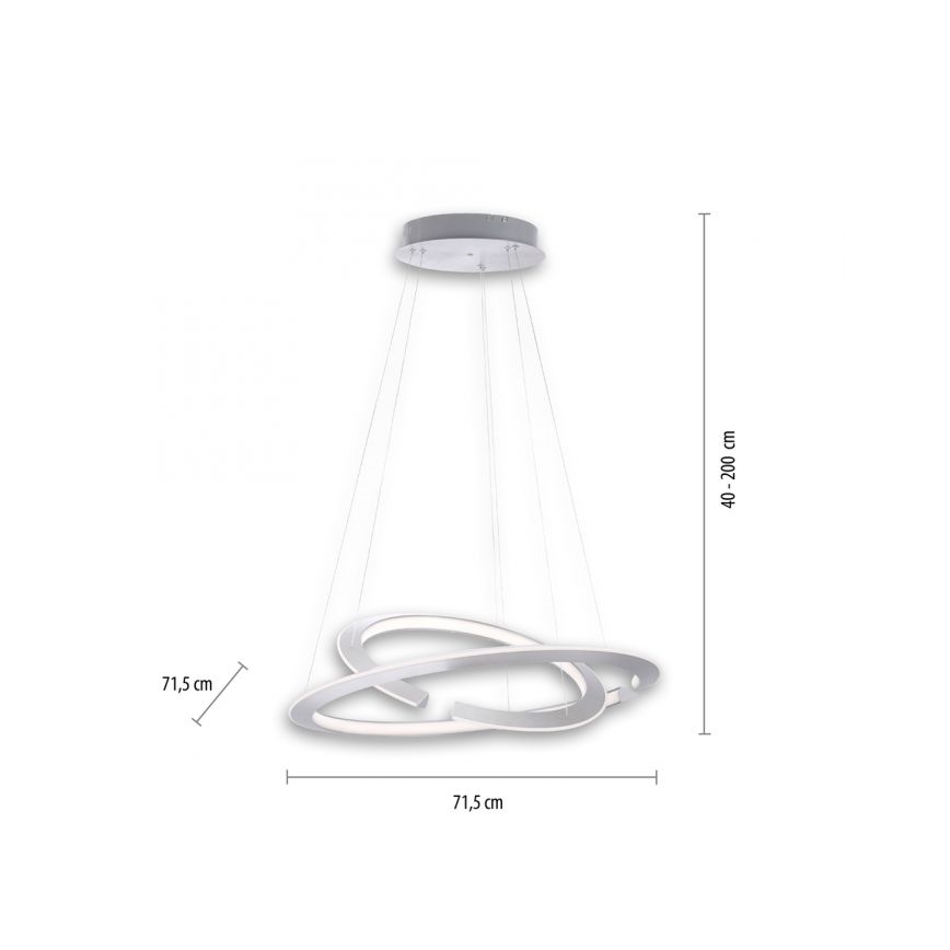 Paul Neuhaus 2491-55 - Dimmender LED-Kronleuchter an Schnur ALESSA 2xLED/26W/230V + FB