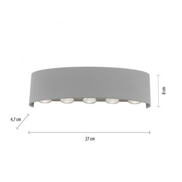 Paul Neuhaus 9489-21- LED Außenwandleuchte CARLO 10xLED/0,8W/230V IP54