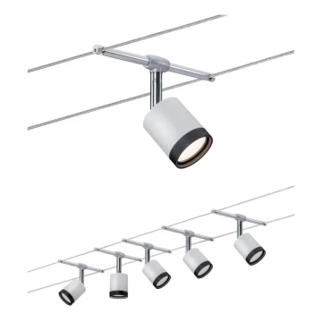 Paulmann 3981 - SET 5xLED/4W Strahler für ein Seilsystem TUBE 230V